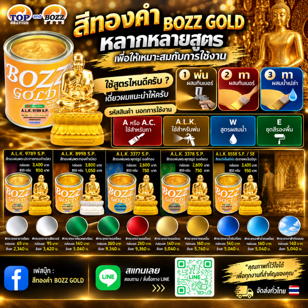 ใช้สีทอง ทาพระ ยี่ห้อไหนดี Bozzgold
